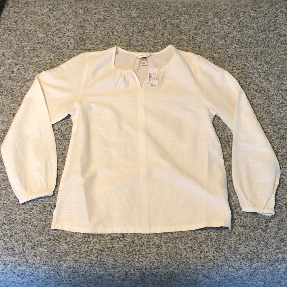 Long Sleeve Cream Blouse